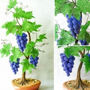 Gundančios vynuogės iš karoliukų